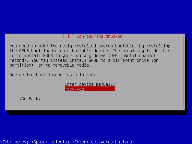 Choose bootloader location